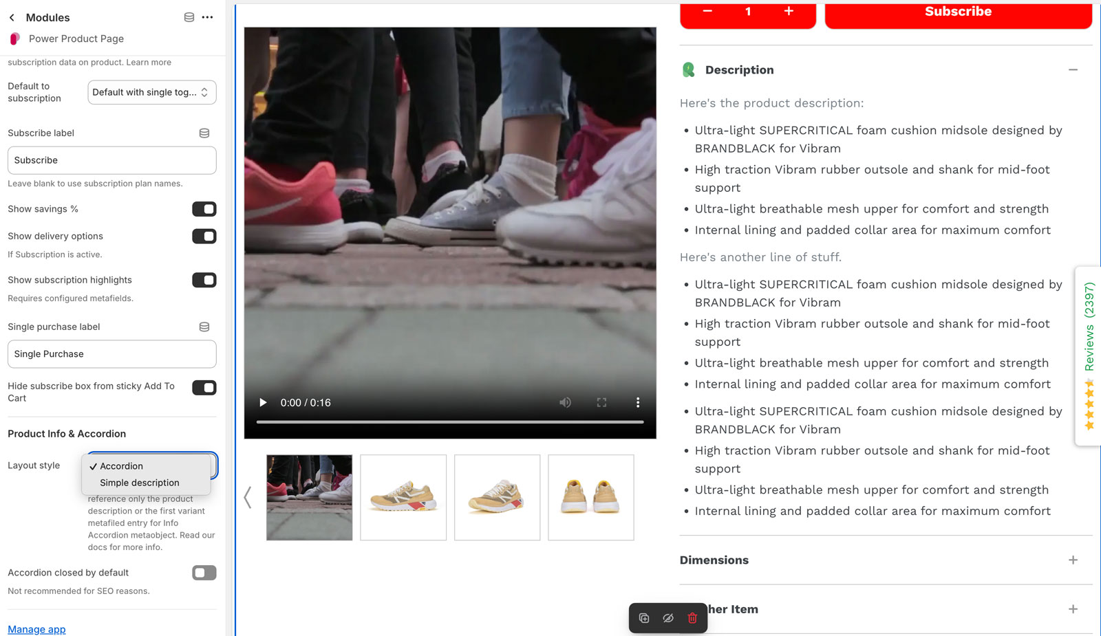 Power Product Page Accordion