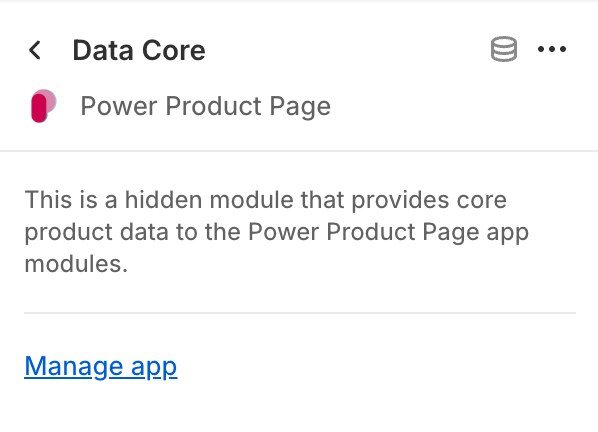 Power Product Page Data Core