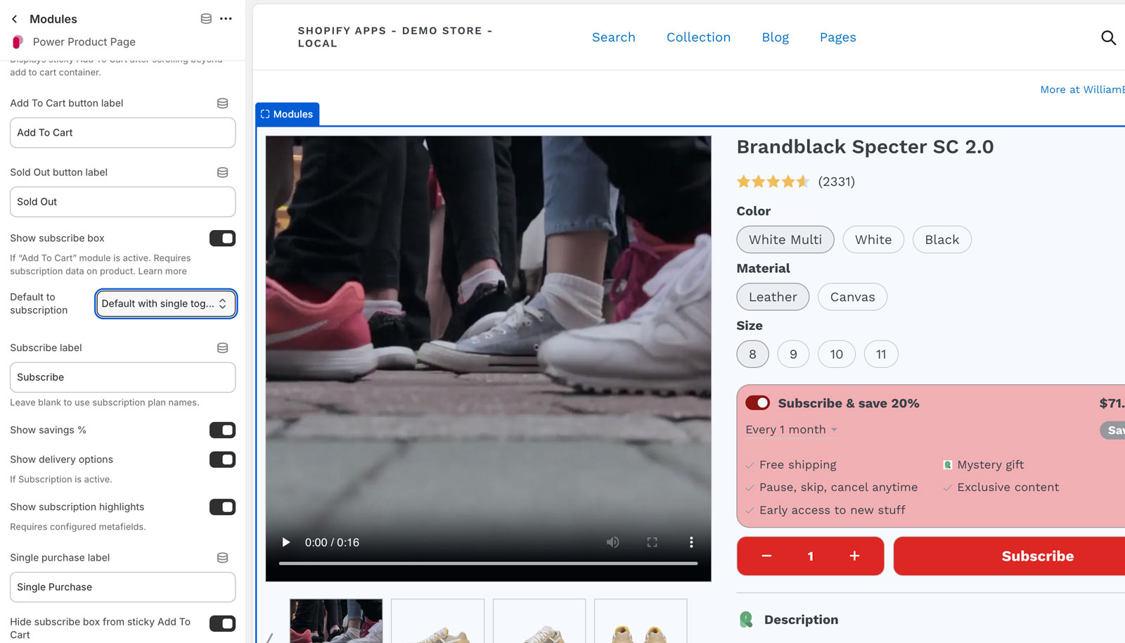 Power Product Page Subscription Buy Box