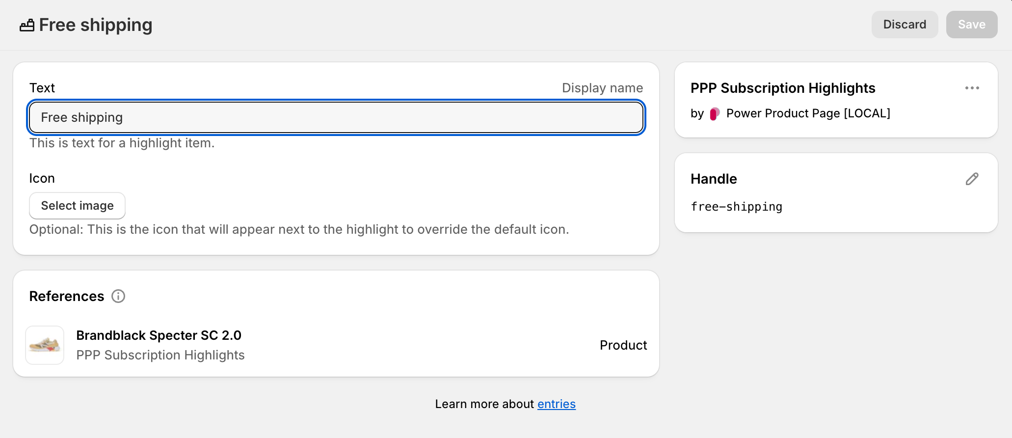 Power Product Metafield Product Color Swatch Detail