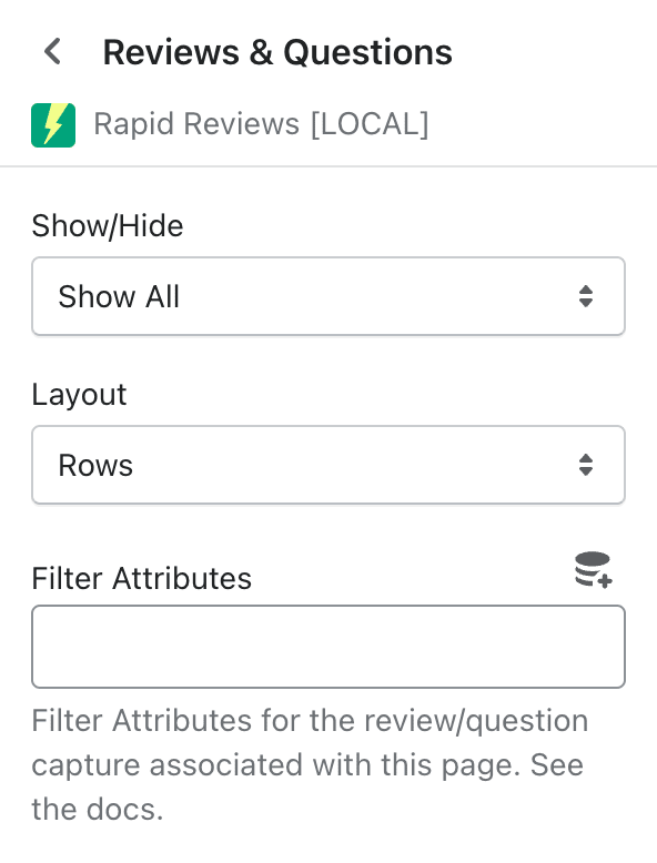Rapid Reviews Custom Attributes Shopify 2.0 App Block