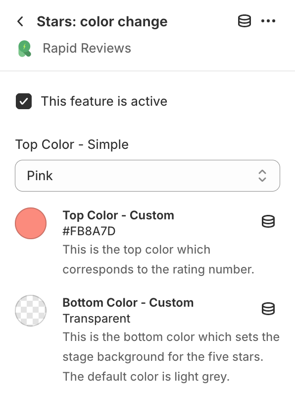 Rapid Reviews Star Rating Color App Block