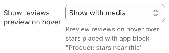 Rapid Reviews Stars Preview Select Menu